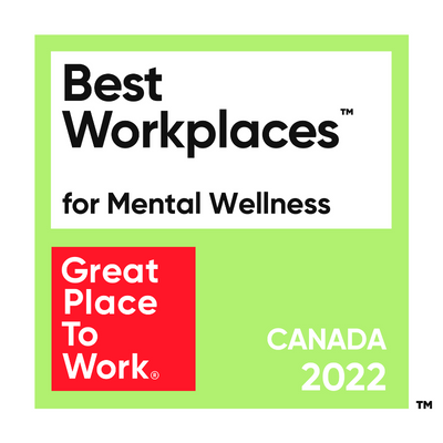 Best Workplaces™ for mental wellness. Great Place To Work®. Canada 2023.